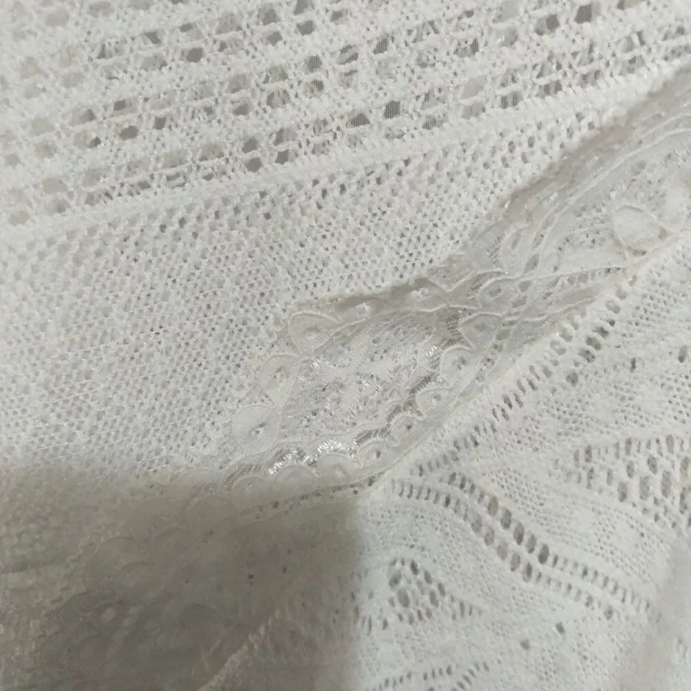 Cactus Size S Crochet White Cardigan With Lace. - Picture 2 of 12